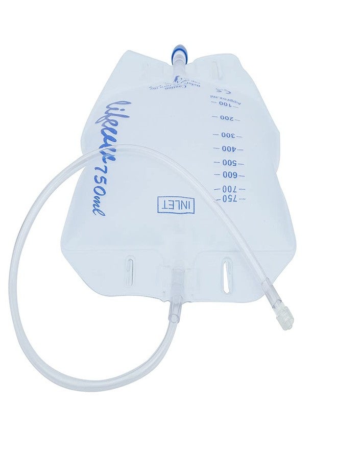 Lifevv 3 Pack Urine Drainage Bag, Nephrostomy Bag with Twist Drain Valve, 20'' Silicone Tube and Cloth Backing (750ML) - Image 2